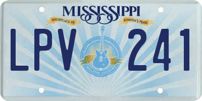 MS license plate LPV241