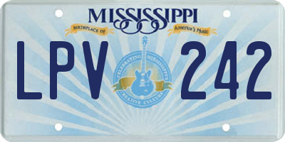 MS license plate LPV242