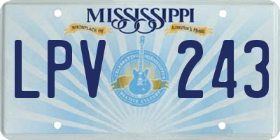 MS license plate LPV243