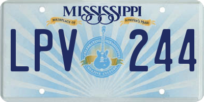 MS license plate LPV244