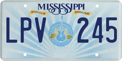 MS license plate LPV245