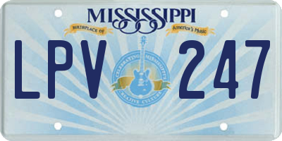 MS license plate LPV247