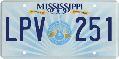 MS license plate LPV251