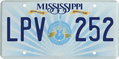 MS license plate LPV252