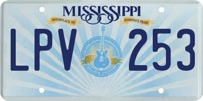 MS license plate LPV253