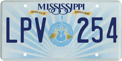 MS license plate LPV254