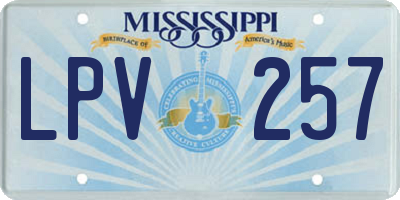 MS license plate LPV257