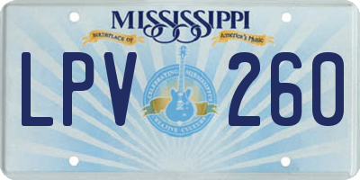 MS license plate LPV260