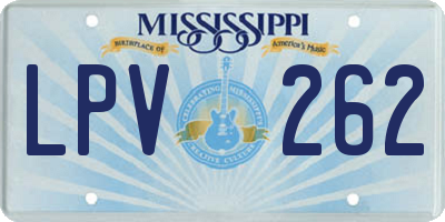 MS license plate LPV262