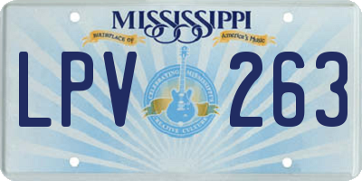 MS license plate LPV263