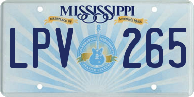 MS license plate LPV265