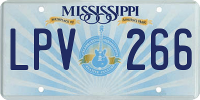 MS license plate LPV266