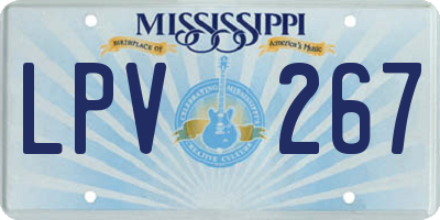 MS license plate LPV267