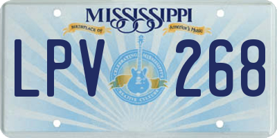 MS license plate LPV268