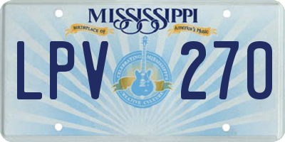 MS license plate LPV270
