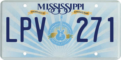 MS license plate LPV271