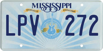 MS license plate LPV272
