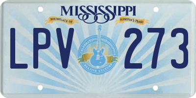 MS license plate LPV273