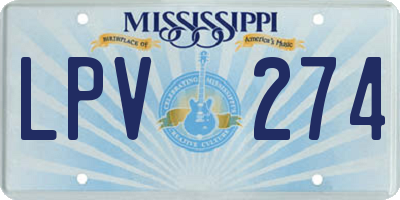 MS license plate LPV274