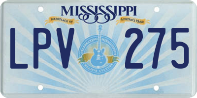 MS license plate LPV275