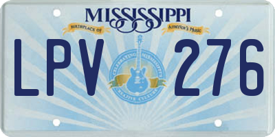 MS license plate LPV276