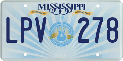 MS license plate LPV278