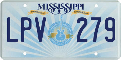 MS license plate LPV279
