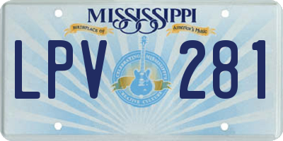 MS license plate LPV281