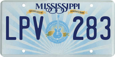 MS license plate LPV283