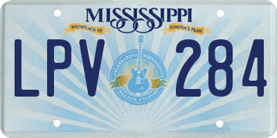 MS license plate LPV284