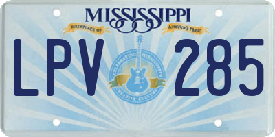 MS license plate LPV285