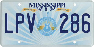 MS license plate LPV286