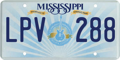 MS license plate LPV288