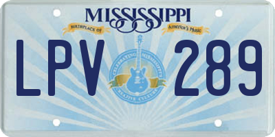 MS license plate LPV289