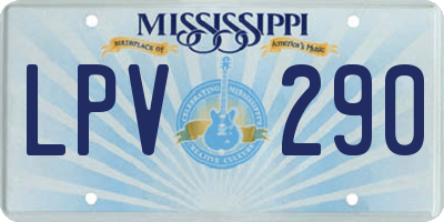 MS license plate LPV290
