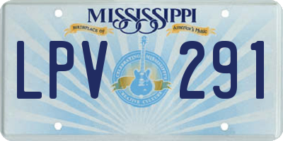 MS license plate LPV291