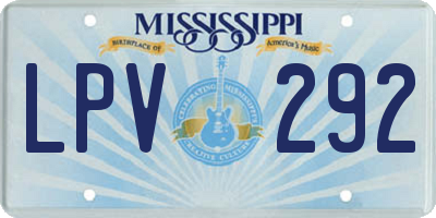 MS license plate LPV292