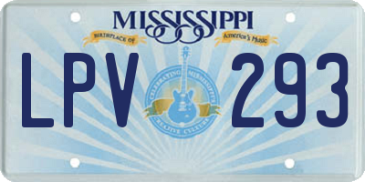 MS license plate LPV293