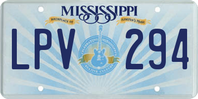 MS license plate LPV294