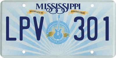 MS license plate LPV301