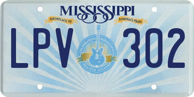 MS license plate LPV302