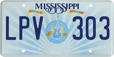 MS license plate LPV303