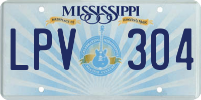 MS license plate LPV304