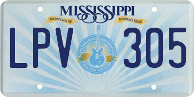MS license plate LPV305