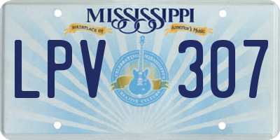 MS license plate LPV307