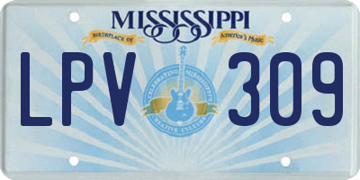 MS license plate LPV309
