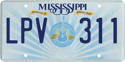 MS license plate LPV311