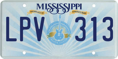 MS license plate LPV313
