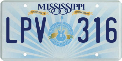 MS license plate LPV316