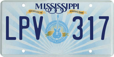 MS license plate LPV317